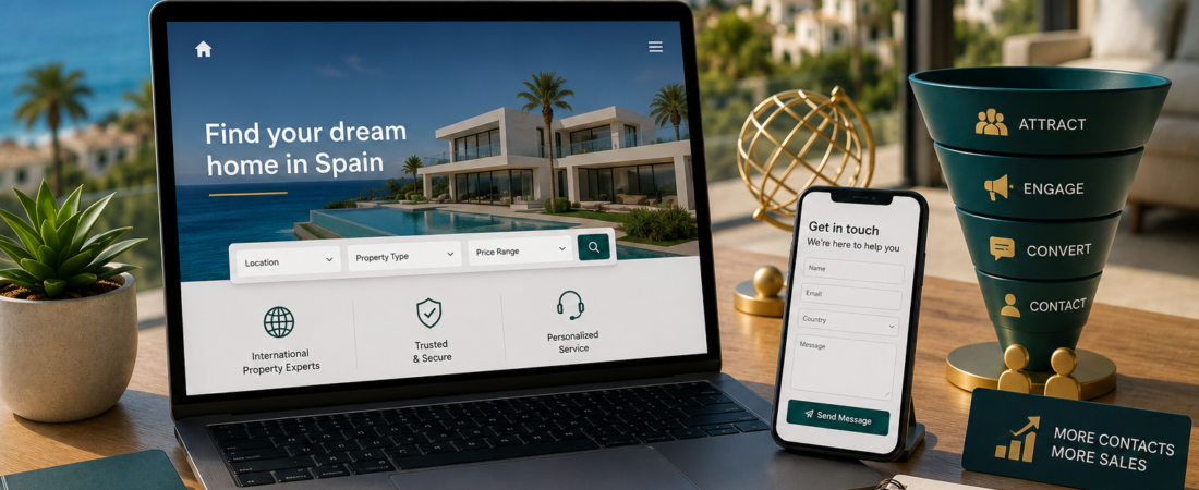 Cómo crear una web inmobiliaria que convierta tráfico internacional en contactos