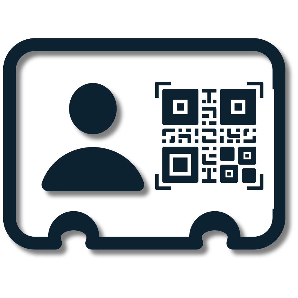 Icono de tarjeta de contacto digital con código QR