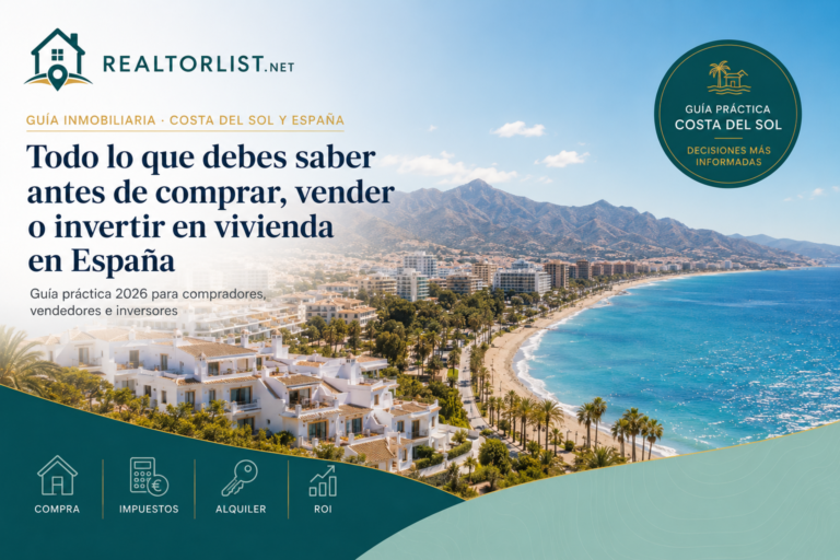 Fastighetsguide 2026 för att köpa, sälja och investera i Spanien