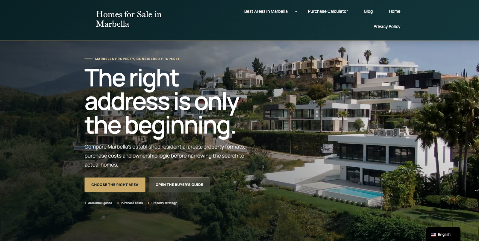 Página principal de Homes Marbella