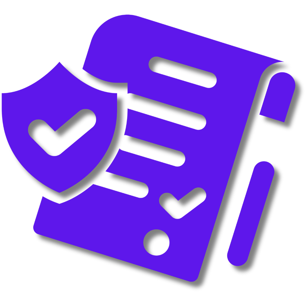 Icono de contrato de reserva inmobiliaria verificado