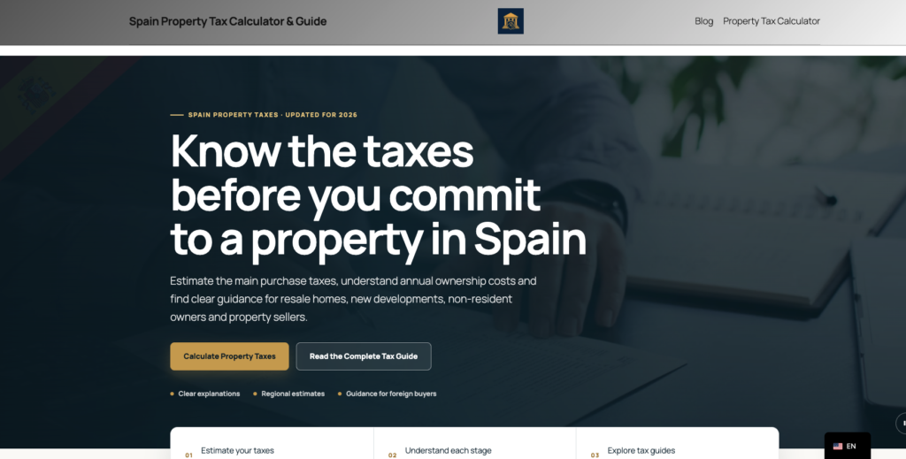Guide och kalkylator för fastighetsskatter i Spanien