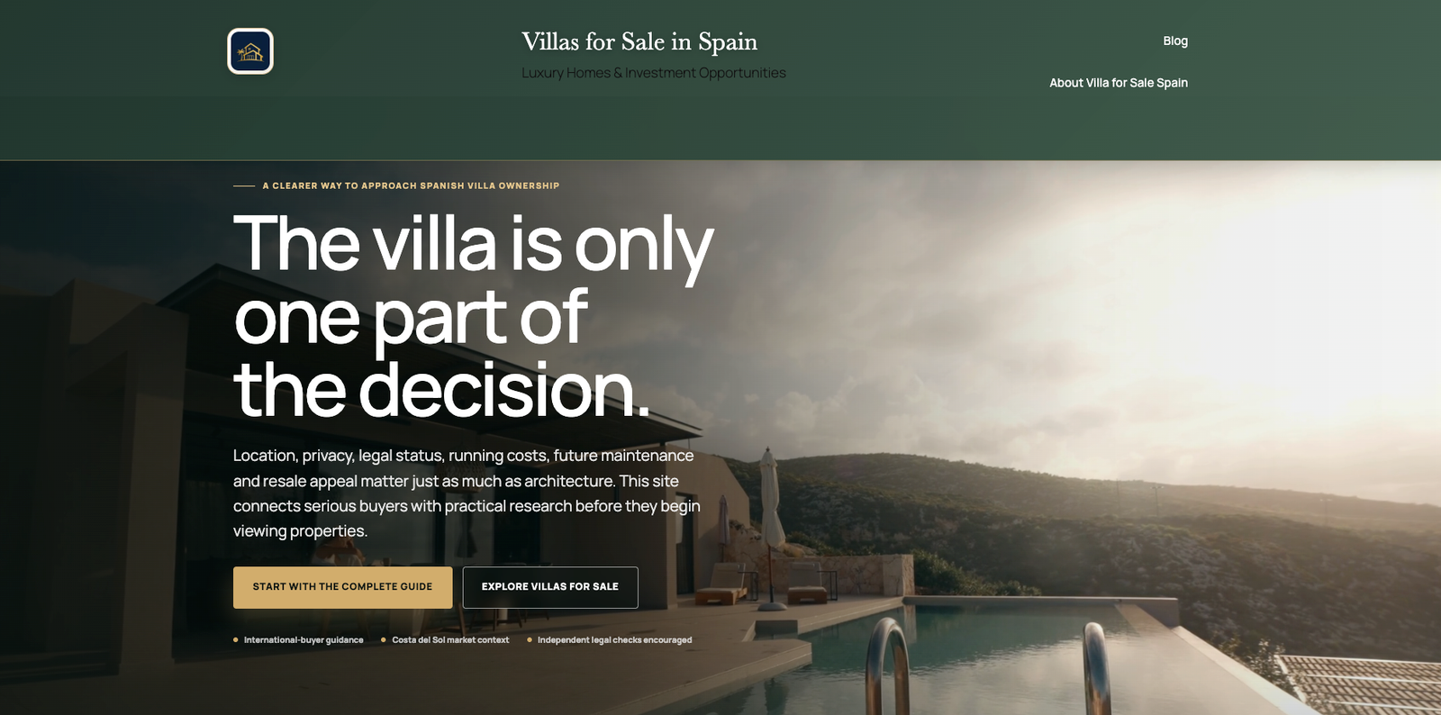 Página principal de Villa for Sale Spain